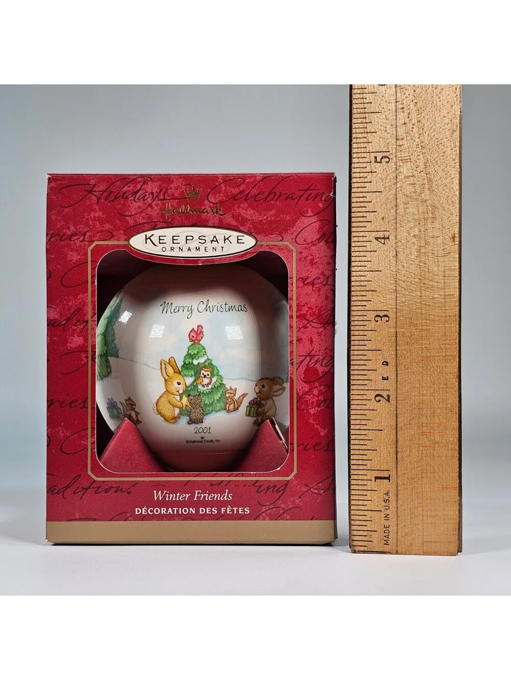 Hallmark Keepsake 2001 Winter Friends Glass Ball Ornament Tammy Haddix QX2242
